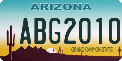 AZ license plate ABG2010