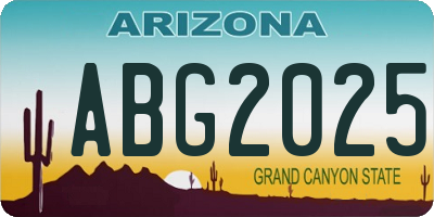 AZ license plate ABG2025