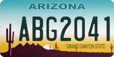 AZ license plate ABG2041