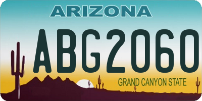AZ license plate ABG2060
