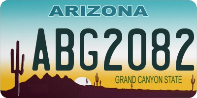 AZ license plate ABG2082