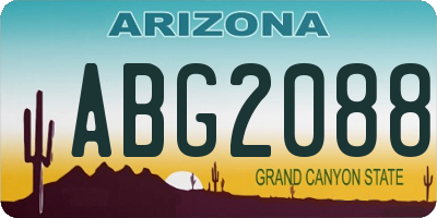 AZ license plate ABG2088