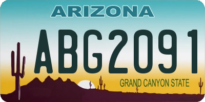AZ license plate ABG2091