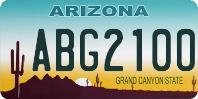 AZ license plate ABG2100
