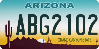 AZ license plate ABG2102