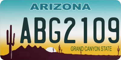 AZ license plate ABG2109