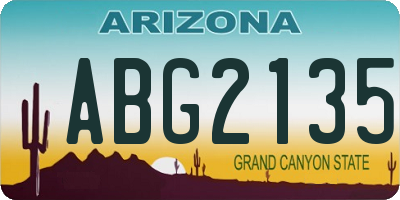 AZ license plate ABG2135