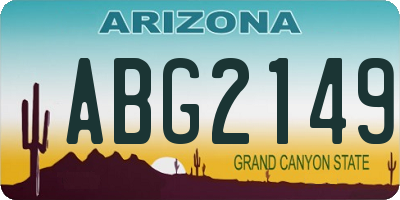 AZ license plate ABG2149