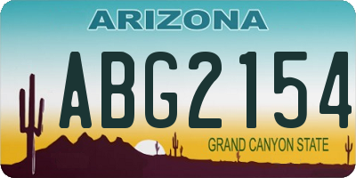 AZ license plate ABG2154