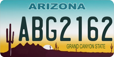 AZ license plate ABG2162