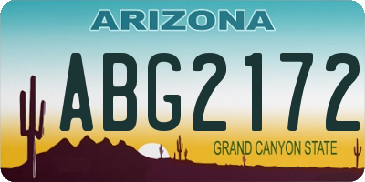 AZ license plate ABG2172