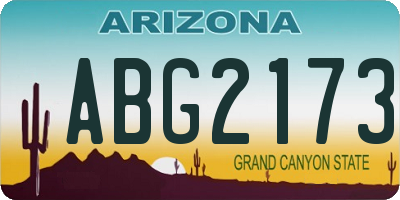 AZ license plate ABG2173