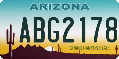 AZ license plate ABG2178