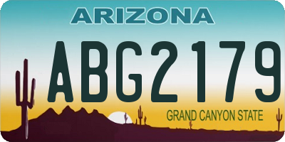 AZ license plate ABG2179