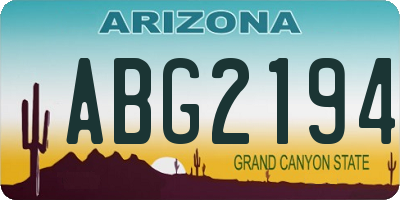 AZ license plate ABG2194
