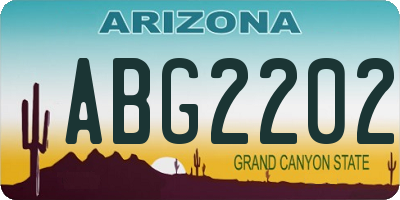 AZ license plate ABG2202