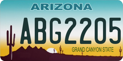 AZ license plate ABG2205