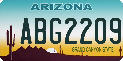 AZ license plate ABG2209