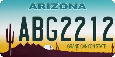 AZ license plate ABG2212