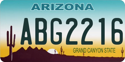 AZ license plate ABG2216