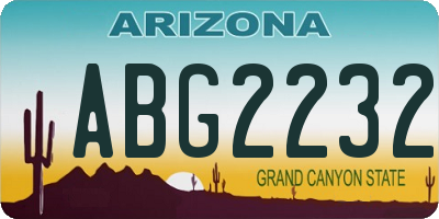 AZ license plate ABG2232