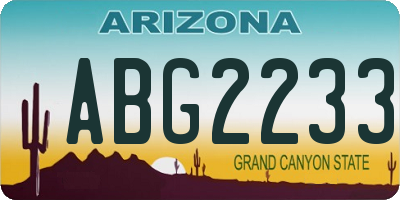 AZ license plate ABG2233