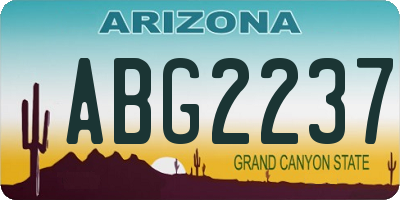 AZ license plate ABG2237