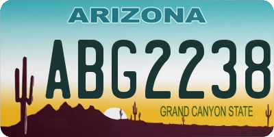 AZ license plate ABG2238