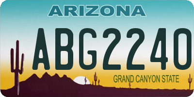 AZ license plate ABG2240