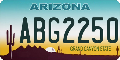 AZ license plate ABG2250