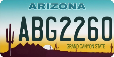 AZ license plate ABG2260