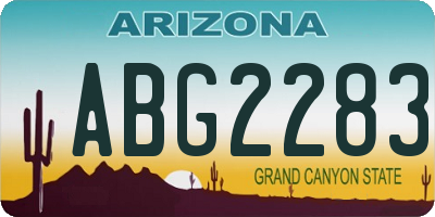AZ license plate ABG2283
