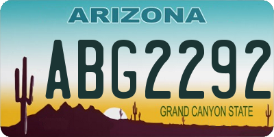 AZ license plate ABG2292