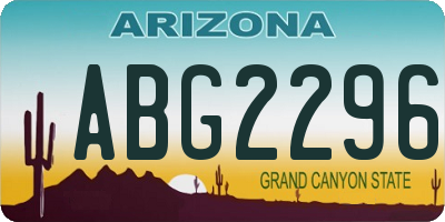AZ license plate ABG2296