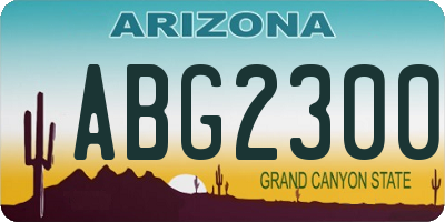 AZ license plate ABG2300