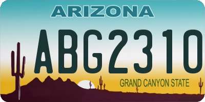 AZ license plate ABG2310