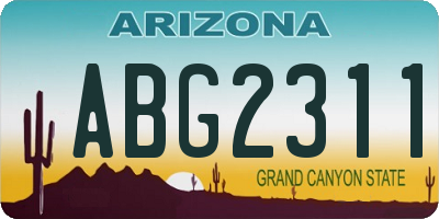AZ license plate ABG2311