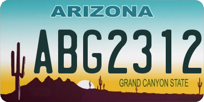 AZ license plate ABG2312