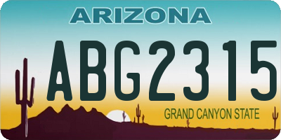 AZ license plate ABG2315