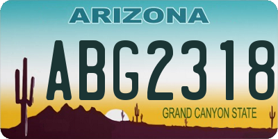 AZ license plate ABG2318