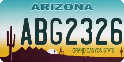 AZ license plate ABG2326
