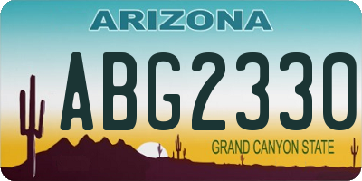 AZ license plate ABG2330