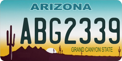 AZ license plate ABG2339