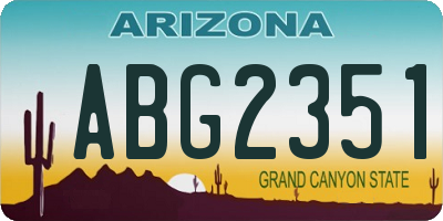 AZ license plate ABG2351