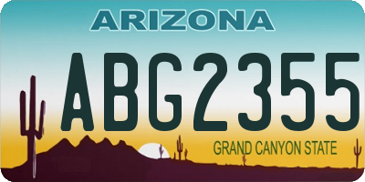 AZ license plate ABG2355