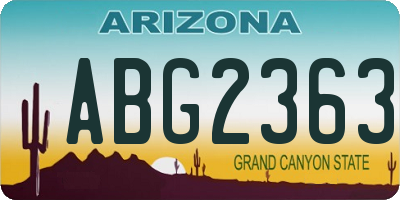 AZ license plate ABG2363