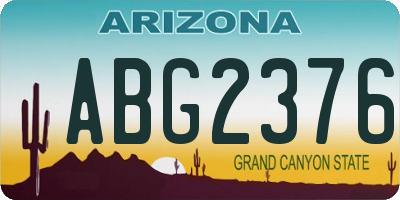 AZ license plate ABG2376
