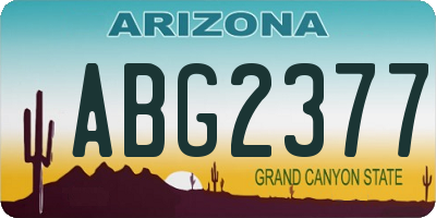 AZ license plate ABG2377