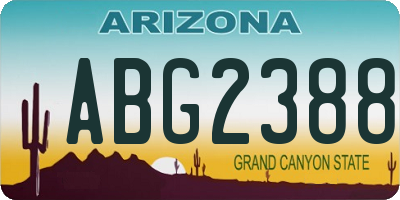 AZ license plate ABG2388
