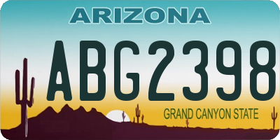 AZ license plate ABG2398